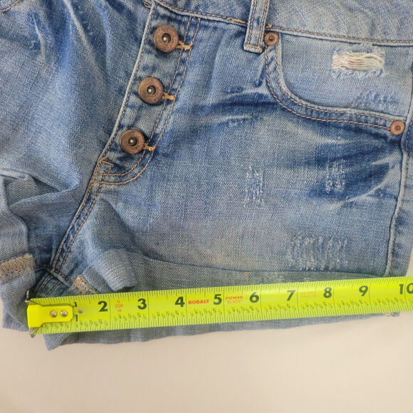 Forever‎ 21 Denim Shorts Juniors 25 Blue Jean Mid Rise Womens Button Fly W27 - Picture 5 of 15